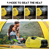 Pluralla Portable Air Conditioners, 2380BTU Rapid Cooling Outdoor Air Conditioner, 240W Low Power Consumption Camping Air Conditioner for Tent, RV, Truck,Van, Car (Battery Not Included) - Yellow