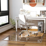 GLSLAND Irregular Tempered Glass Floor Mat - 36" x 48" Office Chair Mat for Carpet Clear Duty Hard, Clear