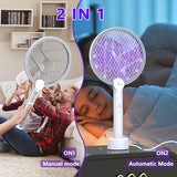 GooQand Bug Zapper Racket, 2 in 1 Electric Fly Swatter USB Rechargeable, 4000V Electric Fly Zapper with 3 Layer Safety Mesh, Indoor Outdoor Electric Racket for Kitchen, Bedroom, Camping