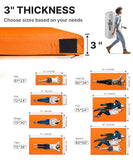 Gaialoop 3 Inch Memory Foam Camping Mattress, Dual Layer Thick Sleeping Camp Pad for Car Tent Cot, Roll-Up Portable Glamping Floor Bed for Guests Sleepover[Twin XL: 80 * 38 * 3"]