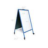 FixtureDisplays® Double-Sided Easel with Dry Erase & Magnetic Felt Surfaces A-Frame Art Board 19531-NF