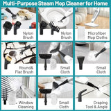 PEEH Steam Mop for Floor Cleaning, 12 in 1 Handheld Steam Cleaner for Home, Floor Steamer for Hardwood Windows Tile Laminate Shutter & Clothes with Attachments (grey)