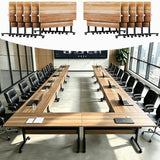 10 Pack Folding Conference Table,Modular Conference Room Table with Wheels,2-60 Person Modern Flip Top Nesting Mobile Tables,Space Saving