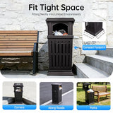 Commercial Outdoor Trash Can, Heavy Duty Stainless Steel Garbage Bin with Lock & Ashtray