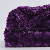 NEWCOSPLAY Super Soft Faux Fur Blanket Twin Size Dark Purple Sherpa Fuzzy Plush Warm Blanket for Sofa Bed (Dark Purple, Twin(60"x80"))