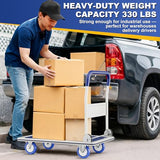 Foldable Push Cart Dolly | 330 lbs. Capacity | Heavy Duty Moving Platform Hand Truck