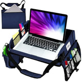 Travel Lap Desk, Travel Tray, Portable Lapdesk for Car, Remote Work, Road Trips, School, Laptop Pad with Storage Pocket