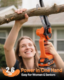 VOTREK® Unique Gift for Men: Mini Chainsaw Cordless 8 inch & 6 inch, Powerful & Safe Electric Handheld Chain Saw with 2 Batteries, Ultimate Garden Gift