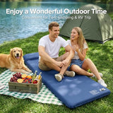Andola Memory Sleeping Pad, 3.1" Ultra-Thick Foam Sleeping Mat for Camping, Self-Inflating Sleeping Pad with Pillow, Quiet & 9.5 R-Value, 4-Season Camping Mattress Pad for Tent Car Travel (Dark Blue)