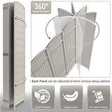 Sorbus 8 Panel Room Divider 6 ft. Tall - Privacy Screen, Extra Wide Double Hinged Panels, Mesh Hand-Woven Design