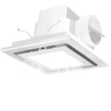 Orvexa 10" Bathroom Exhaust Fan with LED Light, Ultra Quiet Square Bath Fan Light Combo, Ceiling Mount, 110 CFM 1.0 Sones, 4" Duct, 8x8 Mount