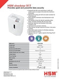 shredstar X17, 17-Sheet Cross-Cut Paper/CD/Card Shredder, P-4 Security Level, 6.9 Gallon, White HSM