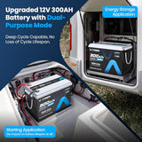 12V 300Ah Lithium LiFePO4 Battery (APP Monitoring&Energy Storage&Starting)