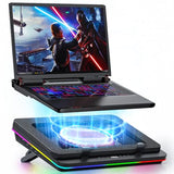 RGB Laptop Cooling Pad Equipped with Gigantic Turbo-Fan（5.5inch Diameter