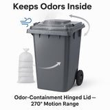 Getzi Gray 95-Gallon Wheeled Rectangular Trash Can