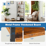 DUMOS 5 Tiers Bookshelf, Classical Modern Book Shelf, Tall Display Shelves in Living Room/Home/Office, Rustic Brown