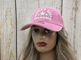 Enodtter World's Best Grandma Hat for Women, Christmas Birthday Gift for Grandmother, Washed Pink Baseball Cap Cotton Distressed Dad Hat