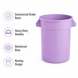 Getzi 6 Pack 20 Gallon Purple Round Commercial Trash Can