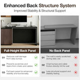 Modern L-Shaped Expandable Desk 56"-94.5" 90° Rotating Corner Desk Executive Level Computer Desk