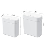 funest 2 Pack Bathroom Trash Can with Lid, 3 Gal/12 L & 2.7 Gal/10L Garbage Can with Pop-Up Lid