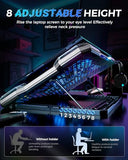 ChillCore Laptop Cooling Pad, RGB Laptop Fan Cooling Pad 9 Fans for 15.6-19.3 Inch Laptops, Gaming Laptop Cooler with 8 Height Stands