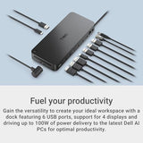 Dell Pro Dock WD25 - USB Type-C with DP Alt Mode Connector, DisplayPort/HDMI/USB 3.2 Gen2 Connectivity