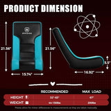 GTPLAYER Floor Rocker Gaming Chair – Adjustable Angle Limiter, Ultra Lightweight Ergonomic Floor Rocking Game Seat for Gaming and Lounging, Aqua