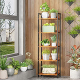 Furologee 5 Tier Bookshelf with Drawer, Tall Narrow Bookcase with Shelves, Rustic Brown