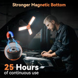 Dimgogo Rechargeable Camping Light with Stand 7ft Max Height, 15000mAh Portable Cordless LED Work Light, 5500 Lumen 6500/4500/3500K Dimmable Emergency Flashlight with Detachable Tripod, Orange