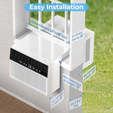 Electactic 10000BTU U-Shaped Window Air Conditioner,AC Window Unit Cools up tp 450 Sq.Ft, 3-in-1 Air Condtioner Unit with Full Window View,Energy-saving,6 Modes,24H Timer, White