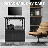 DNA Motoring Steel AV Cart with Extra Storage Cabinet