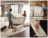 Oversized Corduroy Couch Modular Sectional Sofa, Washable Cloud Couch Sectional with 4 Ottoman, 8 Seater Sectional Couches for Living Room