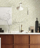 MelunMer Beige Peel and Stick Wallpaper Floral Stick on Wall Paper Boho Leaf Contact Paper for Cabinet Removable Self Adhesive Wallpaper Bathroom Waterproof Neutral French Floral Shelf 17.3 x 78.7In