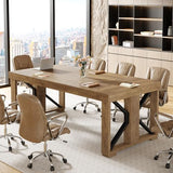 Tribesigns 5.9 ft Conference Table for 6-8 People, 70.87" Rectangle Meeting Table with Strong Double Pedestal