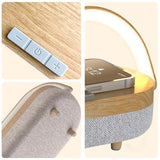 iGaur Nightstand Lamp with Wireless Charger,Unique Gifts for Women 4 in 1 Touch Bedside Lamp,Bluetooth Speaker Lamp