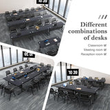 Aethelwyn Modular Folding Conference Table with Wheels, Flip Top Mobile Training Room Tables, Portable Work Table for Office Meeting Seminar Classroom (6, Dark Grey, 61.0IN)