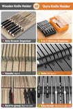 MAD SHARK 2-in-1 Detachable Knife Block & Silverware Organizer, Drawer Knife Holder for 10 Knives, No Knives