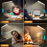 LAOPAO Desk Lamp with Wireless Charger: USB Charging Port, Table Lamp with Clock, Desk Lamps for Home Office College Dorm Room Essentials