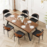 YaFiti Dining Chairs Set of 6, Mid Century Modern PU Leather Kitchen Chairs