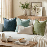 a moment Pack of 2 Decorative Chenille Throw Pillow Covers with Twill Cushion Covers for Sofa Living Room Couch Bed 20x12 Inch,Crafted Border Moss Green