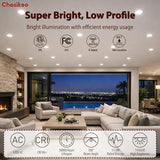 Chasikeo Metal 6 Inch LED Recessed Lighting, 1450LM Dimmable LED Can Lights, Retrofit Recessed Lights, 5CCT Selectable 2700K/3000K/3500K/4000K/5000K, 11.5W=140W, IC & Wet Rated, ETL & FCC, 10 Pack