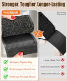 PHIXBEAR 4in Upgraded Industrial-Strength Hook and Loop Tape for Sofa Cushions, Extra-Wide Heavy-Duty Self-Adhesive Strips, Keeps Couch Cushions Securely in Place, Indoor & Outdoor Use, Black 7ft