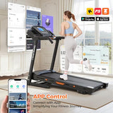 Lastforever 3.5HP Folding Treadmill for Home, 350 lbs Capacity, Portable Treadmills with 3-Level 12% Manual Incline, Bluetooth Speaker, Shock Absorption, Quiet Motor