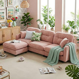 107" L-Shaped 3-Seater Sectional Sofa with Ottoman - Cloud Chaise Lounge Couch