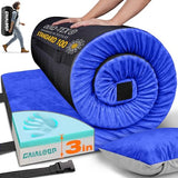 Gaialoop 3 Inch Memory Foam Camping Mattress, Dual Layer Thick Sleeping Camp Pad for Car Tent Cot, Roll-Up Portable Glamping Floor Bed for Guests Sleepover[Single: 75 * 30 * 3"]