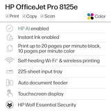 HP OfficeJet Pro 8125e Wireless All-in-One Color Inkjet Printer, Print, scan, Copy