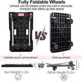 Portable Push cart Dolly with Adjustable Handle for Auto, Luggage, Personal, Travel, Moving Shopping and Office Use
