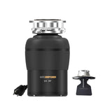 MAX DISPOSER Garbage Disposal 3/4 HP for Kitchen sink Quiet with Stopper Power Cord, Easy install, Continuous Feed Food Waste Disposer Stainless Steel Grind 0.75 Horsepower AC Motor Unit (MAX-4)