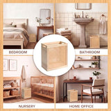 SiliFine 2 Pack Wicker Waste Basket Farmhouse Rattan Garbage Can Wood Trash Bin
