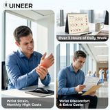 Uineer Ergonomic Vertical Wireless Mouse, 2.4G with USB Receiver, 2400 DPI Optical Sensor, 4 Adjustable DPI Levels, Rechargeable with Battery Indicator, Wide Compatibility with Windows & Mac OS-Black